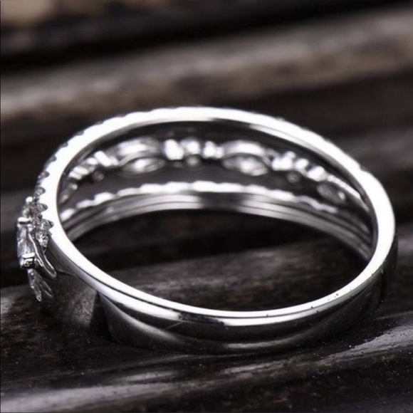 New 925 Silver Multi Layer Stackable Diamond Ring - Picture 3 of 4